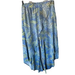 Antthony originals Leaf Print Palazzo Pants Size M Elastic Waist Lounge Vacation